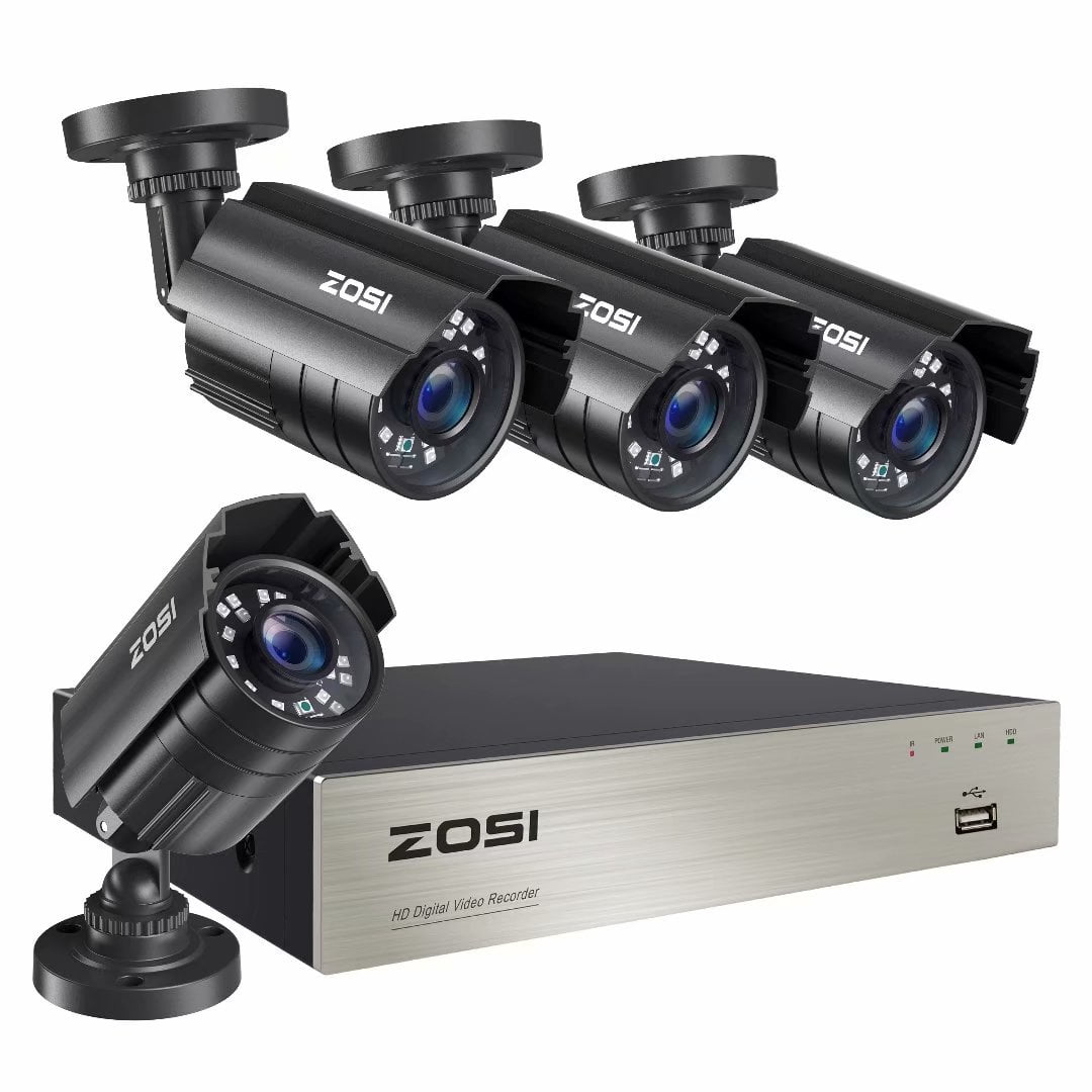 Analog//AHD//TVI//CVI Alert Push Hybrid Capability 4-in-1 Motion Detection Remote Access No Hard Drive ZOSI H.265+ 5MP Lite Security DVR 4 Channel Full 1080p CCTV DVR for Security Camera