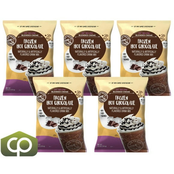 Big Train 20 Below Frozen Hot Chocolate Mix, Professional Blended Beverage Base, 3.5 lb. (1.59 kg) Bags (5/Case Bulk)