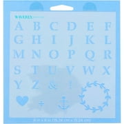 Waverly Inspirations Plastic Stencil, Alpha Basic, 6 in x 6 in, 1 Piece