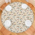 thumbnail image 2 of Cartoon Unicorn Rainbow Heart Star Cloud Pattern Round Fitted Tablecloth with Elastic Edge,Dining Table Cover Waterproof,Outdoor Round Tablecloth for Camping,Dining,Indoor and Outdoor, 2 of 7