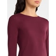thumbnail image 4 of No Boundaries Crewneck Tee with Long Sleeves, Women's & Women's Plus XXS-4X, 4 of 5