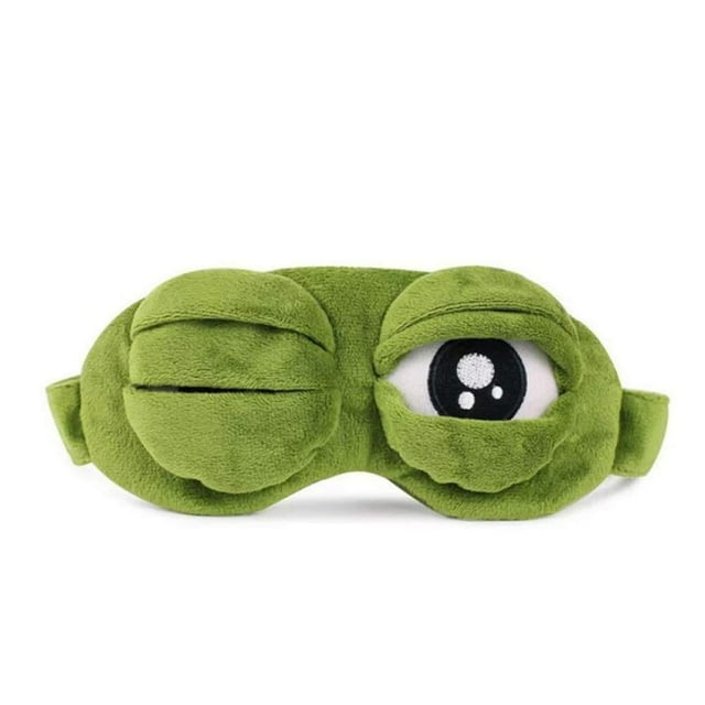Antifaz para dormir Shinywear, bonito conejo de felpa, con los ojos vendados, verde