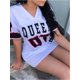 thumbnail image 3 of Vestido Con Cuello En V Y Estampado De Letras Queen, Vestido Casual De Manga Corta Para Primavera Y Verano, Ropa De Mujer, 3 of 4