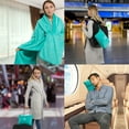 thumbnail image 5 of BlueHills Premium Soft Travel Blanket Pillow Airplane Throw 2-Pack -Teal Green, 5 of 14