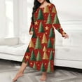 thumbnail image 1 of siminseming Chemises de Nuit de Noël pour Femmes & Chemises de Nuit Grande Taille Robe de Nuit Décontractée Imprimé Nœud Papillon Manches Longues Col Rond Extensible Vêtements & Accessoires, 1 of 5