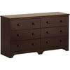 Canwood 6-Drawer Double Dresser, Espresso