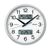 Seiko Clock Wall Clock 06: Silver Metallic 02: Diameter 31cm Radio Analog Calendar Temperature Humidity Display Seiko Nexttime ZS251S