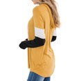 thumbnail image 3 of Women Color Block Long Sleeve Drawstring Hooded Sweatshirt Top, 3 of 6