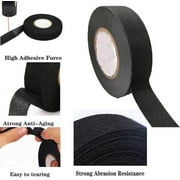 Weloille 15m Wire Loom Harness Cloth Tape, Speaker Wiring Harness Cloth Tape, Black Adhesive Fabric Tape, for Automobile Electrical Wire harnessing Noise Dampening Heat Proof