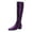 Darkpurple, variant on YDN Women Square Toe Knee High Boots Side Zipper Chunky Low Heels All Weather Stylish Daily Wear Shoes Size 5.5 Darkpurple
