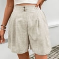 thumbnail image 4 of yillto Womens Dressy Trousers Shorts Pleated High Waist Summer Casual Business Short Pants with Pockets, 4 of 8
