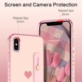 thumbnail image 5 of iPhone X Case,iPhone Xs Case,Slim Fit Plating Heart Soft TPU with Adjustable Wristband Kickstand Scratch Resistant Shockproof Protective Phone Cover for Apple iPhone X/XS 5.8 Inch, Pink/Golden, 5 of 18