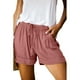 thumbnail image 2 of Pantalones cortos casuales de pierna ancha y sueltos, pantalones cortos elásticos con cordones y cintura alta para mujeres europeas y americanas de verano, 2 of 6