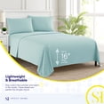thumbnail image 5 of Sweet Home Collection California King Sheet Sets, Classic 1800 Series Deep Pocket 4 Piece, Luxury Soft Microfiber Bed Sheet Sets, Aqua, 5 of 5