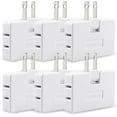 GET IT US White 6 Piece/Romeda 3 Pack AC Flat Wall Outlet Extender Flat Plug Adapter Outlet, Fold-Able 3 Way Wall Adapter Mani Plug for Home and Travel (Black)_Special Gift