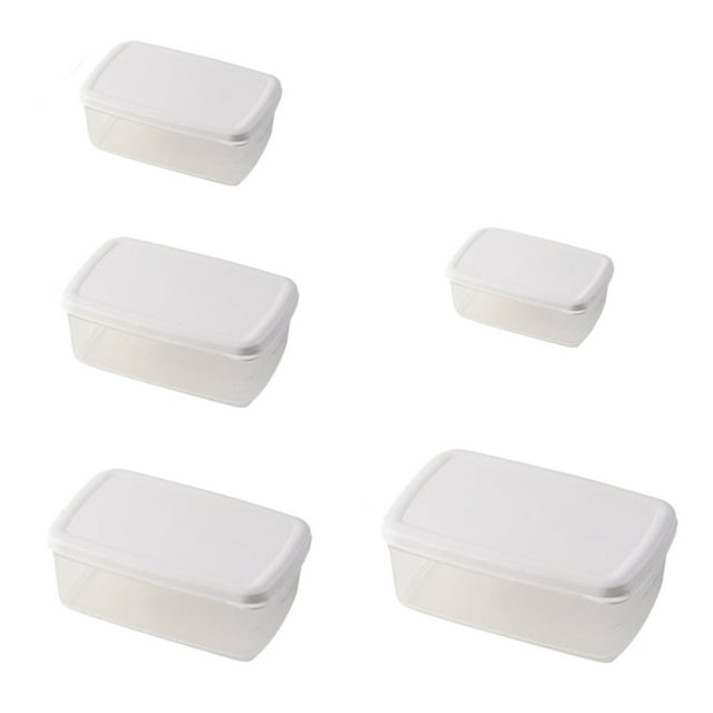 5-Piece Clear Refrigerator Food Storage Container Set - Stackable Plastic Organizers for Meat, Vegetables & Meal Prep