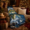 thumbnail image 3 of Water Now Bass Fishing Lake Sunset Wilderness, Peaceful Mountain Lake Scene, Warm Flannel Blanket for Cabin and Lodge, Outdoor Lovers person's Day Gift, Artistic Home Decor, 3 of 9