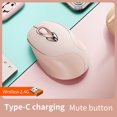 thumbnail image 5 of Loyerfyivos Wireless Mouse, 2.4G USB Rechargeable Wireless Mice Silent Click, Cute Portable Ergonomic Computer Cordless Mouse for Laptop Mac MacBook Pink, 5 of 8