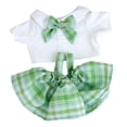 thumbnail image 3 of Traje de camiseta para muñeca, ropa exterior, accesorios para fotos para niños, regalo de cumpleaños, disfraces de moda flexibles para muñecas de 38cm Rejilla verde, 3 of 8