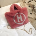 thumbnail image 3 of Bolso borroso causal bolso cruzado de felpa a la moda cierre de hebilla letra H para mujeres y niñas Hugtrwg Para estrenar, 3 of 6