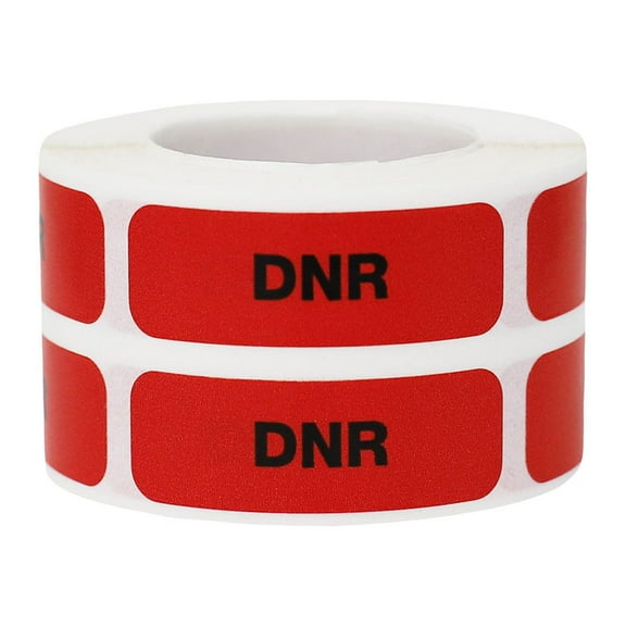 DNR Medical Healthcare Warning Labels | 0.5 x 1.5″ Rectangle - 500 Pack