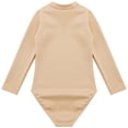 thumbnail image 4 of Sxiwei Kids Girls Long Sleeves Fleece Lined Ballet Dance Gymnastic Leotard Solid Color Bodysuit Mock Neck 150, 4 of 7