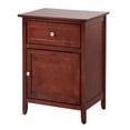 thumbnail image 2 of Cterwk 1 Drawer Nightstand with 1 Door Cabinet, Wood Beside Table for Home, Bedroom, Wine Red, 2 of 4