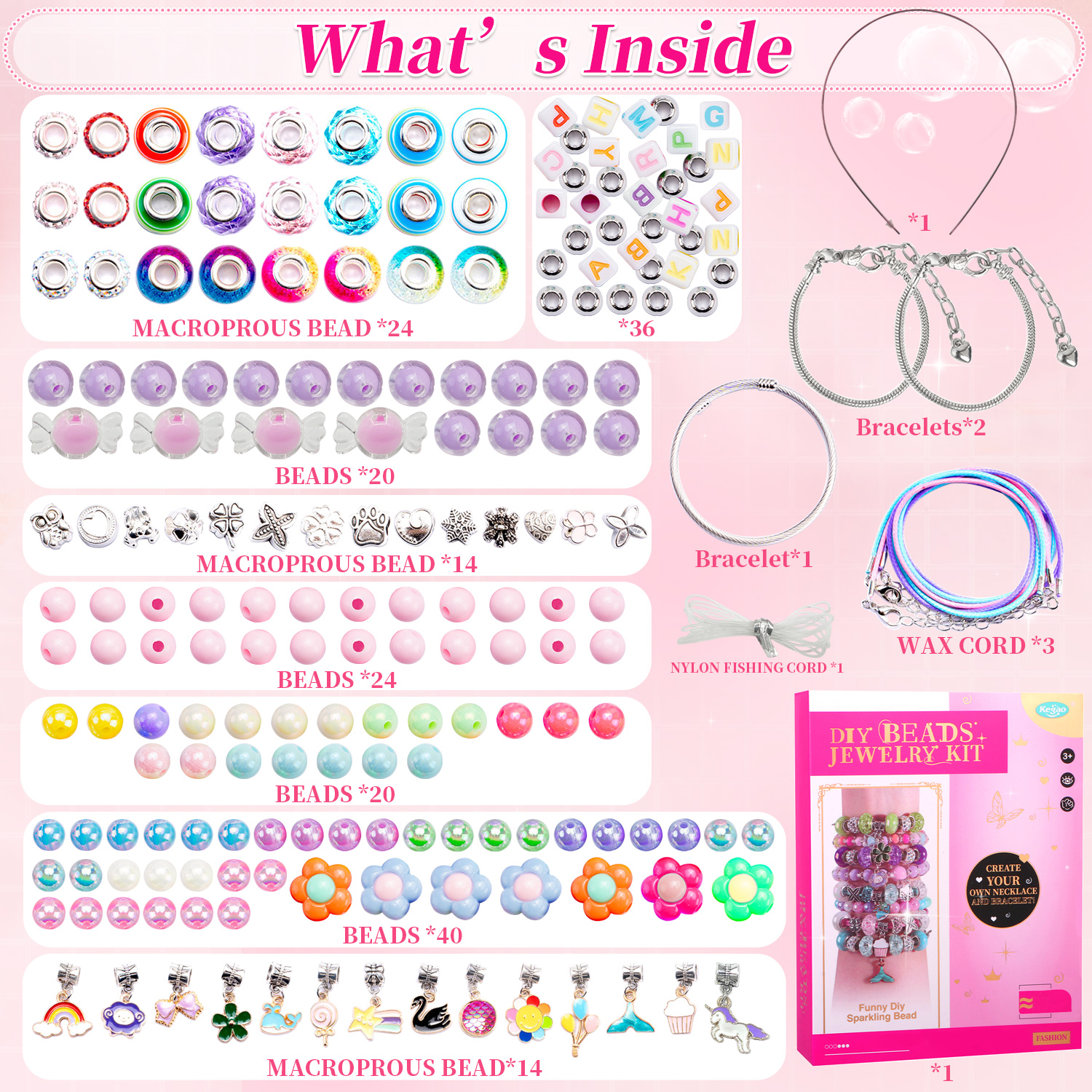 Rirool 198-Piece Beads Bracelet Making Kit for Kids photo 7