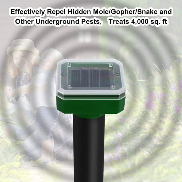 Solar Mole Repellent Ultrasonic 4 Pack Outdoor Powered Sonic
