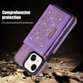 thumbnail image 6 of Nalacover Wallet Crossbody for iPhone 14 Phone Case with Lanyard Strap Credit Card Holder 6.1", PU Leather Protective Handbag Purse Kickstand Bling Diamond Cover Women Girl, Purple, 6 of 10