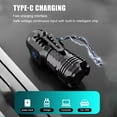 thumbnail image 6 of Super Bright LED Flashlight Torch Rechargeable Zoom USB MINI Fishing Lantern Powerful 3 Lighting Mode Outdoors Camping Lamp, 6 of 9