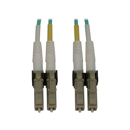 UPC: 0037332271600 | Tripp Lite Switchable Fiber Cable 400G Duplex Multimode 50/125 OM3 (LC Duplex-PC/LC Duplex-PC) Round LSZH Jacket Aqua 3 Meters / 9.8 Feet (N820X-03M)