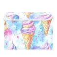 thumbnail image 7 of Yayeee Collapsible Cube Storage Bin with Lid Fabric Closet Decorative Basket with Handles, Watercolor Ice Cream Pattern, 7 of 7