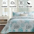 thumbnail image 2 of Coastal King Quilt Set Starfish - Soft Microfiber Lightweight 3-Piece for All Season (1 Quilt, 2 Pillow Shams), 2 of 9