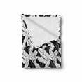 thumbnail image 2 of Botanical Soft Flannel Fleece Throw Blanket, Monochromatic Banana Leaves Coconut Tropical Forest Sketch Style Exotic, Cozy Plush for Indoor and Outdoor Use, 70" x 90", Black and White, by Ambesonne, 2 of 6