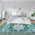 thumbnail image 2 of YJ.GWL Soft Vintage Accent Rugs Floral Area Rug Fluffy Carpet for Living Room Bedroom Home Decor,5'x8',Green, 2 of 8