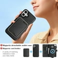 thumbnail image 3 of Allytechgroup 3 In 1 Magnetic iPhone 16e Case with Detachable Wallet & Card Holder, Compatible with Mag-safe PU Leather Folio Cover RFID Protection Phone Case for Apple iPhone 16e,Black, 3 of 7