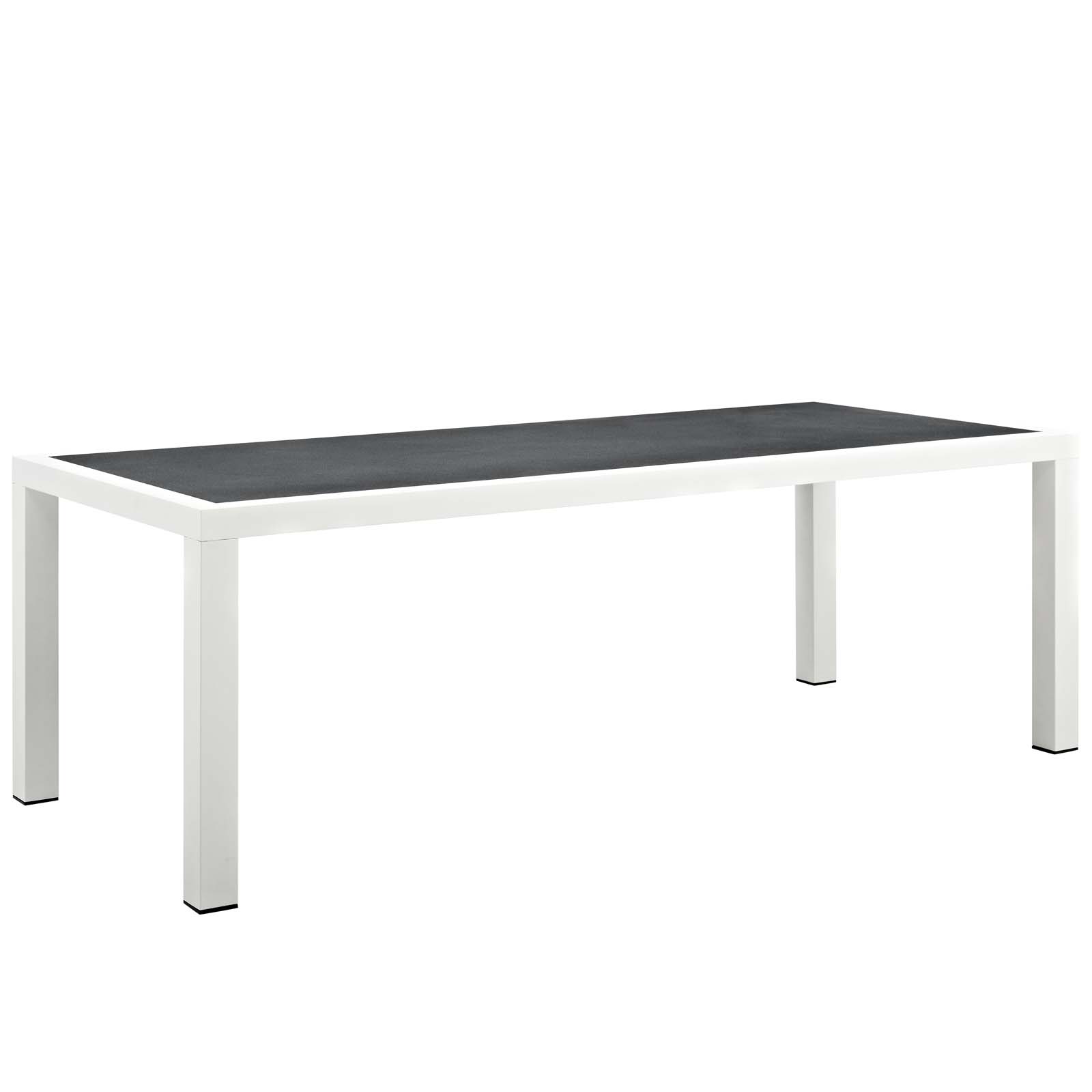 Modway Stance 90.5" Outdoor Patio Aluminum Dining Table in White Gray - image 2 of 6
