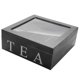 thumbnail image 5 of Wooden 9 Grids Tea Box Tea Bags Container Storage Box Square Gift Box Case Transparent Top Lid, 5 of 5