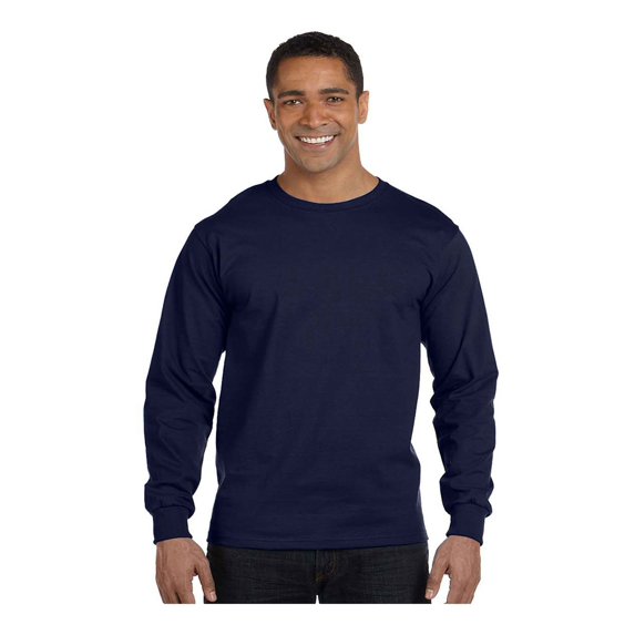 Hanes Men's Long Sleeve Crewneck Beefy T-Shirt, Style 5186