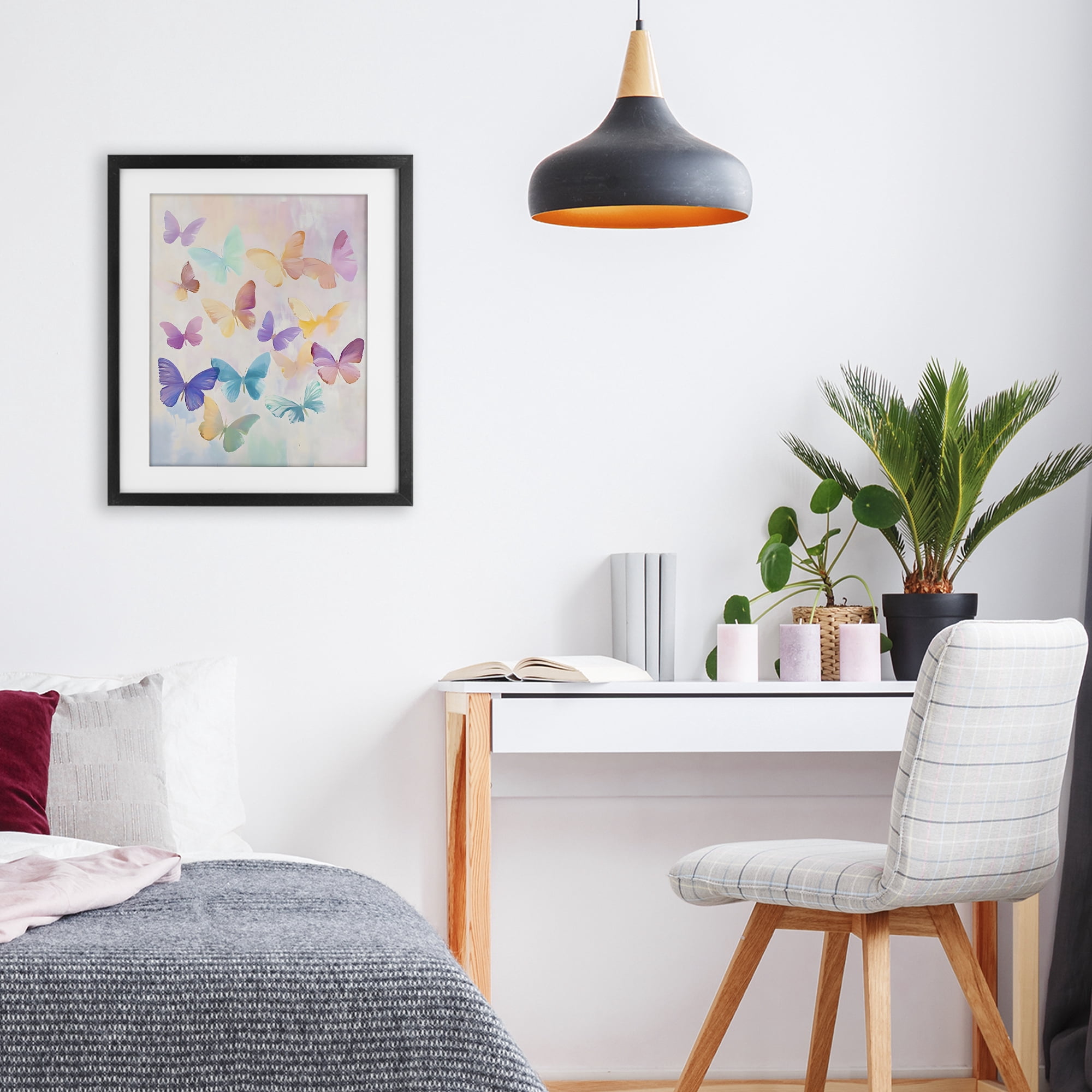 Stupell Industries Pastel Butterfly Dreams Black Framed Print Under Glass, design by The Prints Vibe