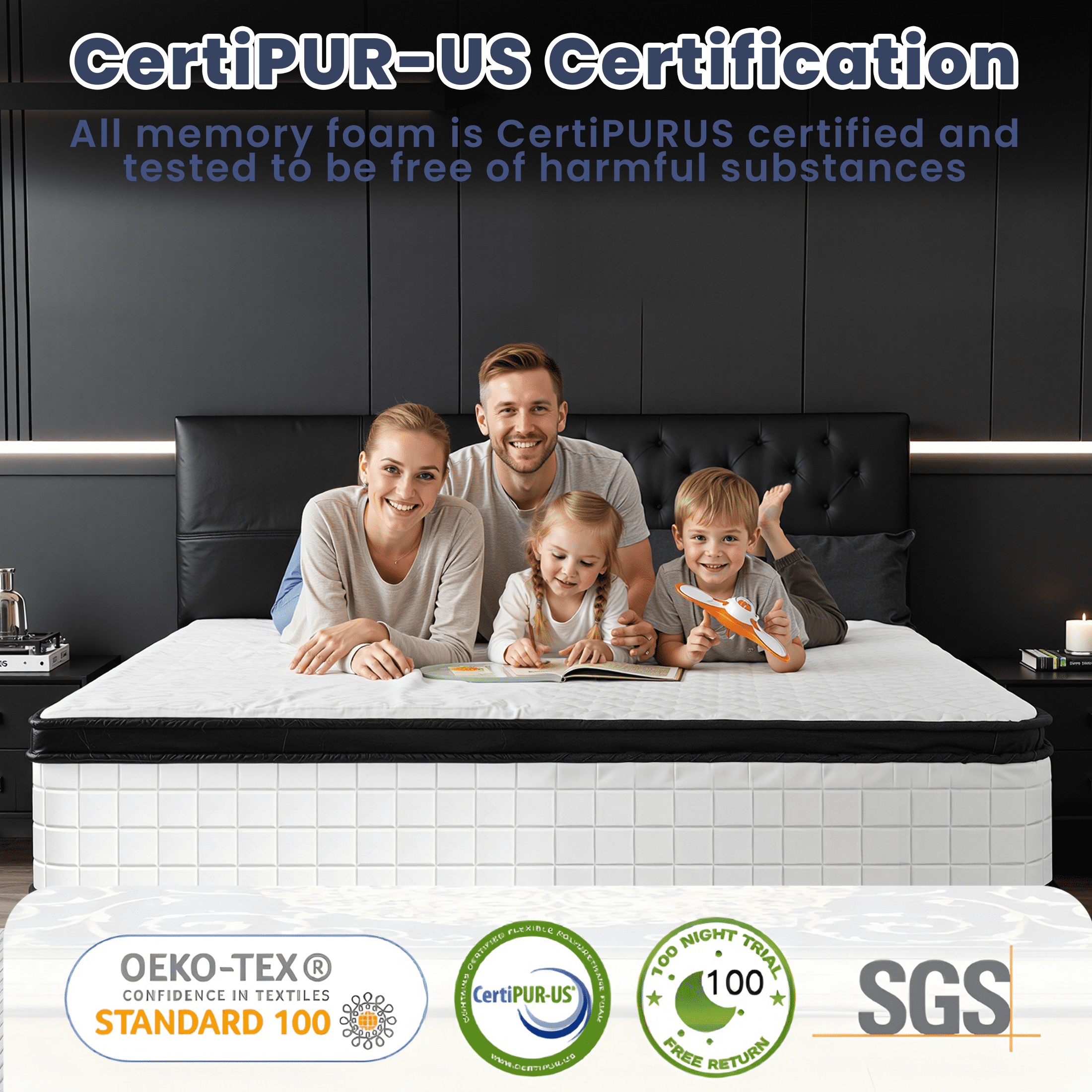 HSUNNS 10" Full Size Mattress with Breathable Fabric, 7-Zoned Cool Memory Foam Mattress for Sleep Support and Pressure Relief, Medium Firm Mattress