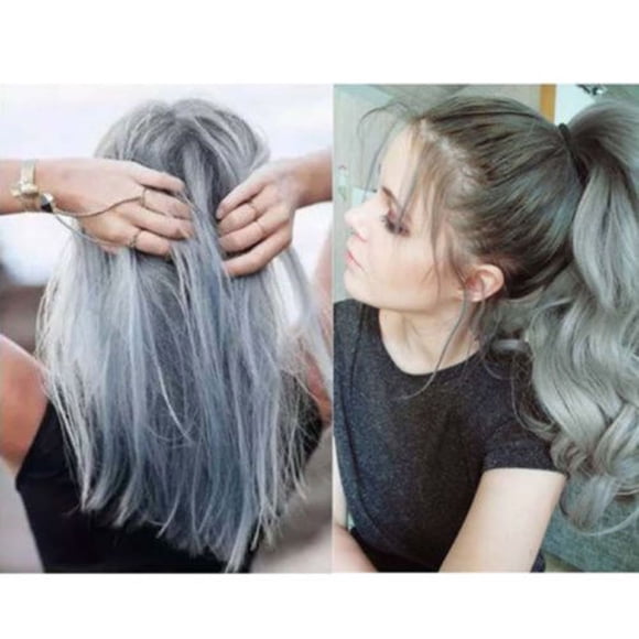 Xihbxyly Crema para Cabello Gris Claro Fashion Hair, Protección Del Color Glamurosa, Estilo Punk, 100 Ml, Nueva Fórmula, Kit de Coloración, Prueba de Sensibilidad, Estilo Elegante, Coloración Casera,