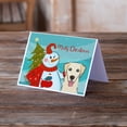 thumbnail image 2 of Snowman with Golden Retriever Greeting Cards and Envelopes Pack of 8, 2 of 2