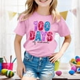 thumbnail image 2 of Chemises pour Tout-Petits Garçon Fille Mode Décontractée Imprimé Col Rond Manches Courtes T-Shirt Hauts pour Filles, T-Shirts Roses 8 Ans-9 Ans, 2 of 4