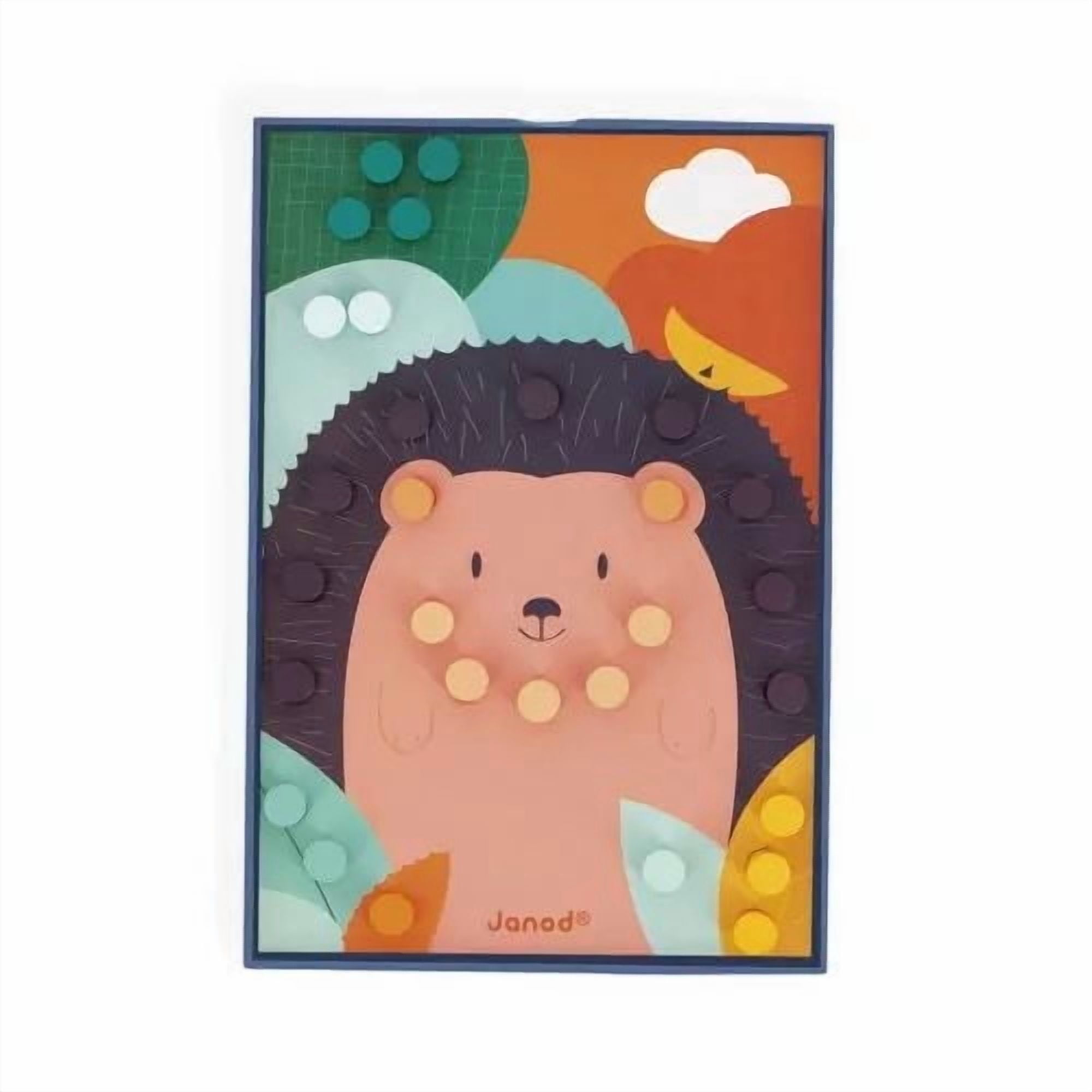 Janod - Wooden Mosaics - Puzzle - Early Learning Skill Game - Fine Motor Skills - For Toddlers - From 18 Months