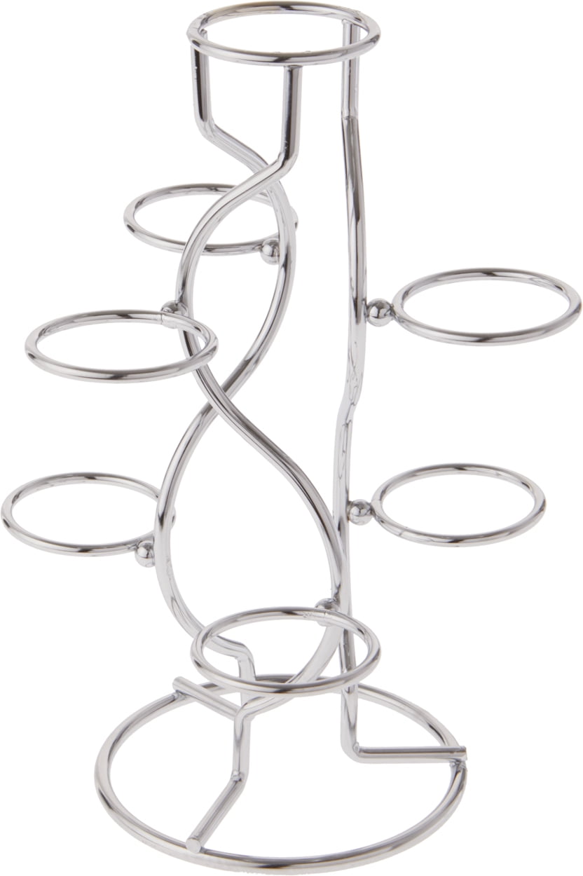 Fits Hen Sized Eggs Bards Silver-Toned Egg Stand/Holder 1.375 Diameter 7 Egg Display 