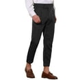 thumbnail image 4 of INSPIRE CHIC Striped Dress Pants for Men's Pleated Front Business Tapered Cropped Trousers 30 Black, 4 of 5