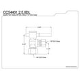 thumbnail image 3 of Kingston Brass CC54401DL Fauceture CC54401DL 5/8" O.D. Compression, 1/2" O.D. Compression Angle Valve, Chrome, 3 of 3