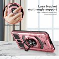 thumbnail image 7 of Compatible for Nokia C100 Case with Tempered Glass Screen Protector [Military Grade] Ring Car Magnetic Mount Kickstand Shockproof Phone Cover - Pink, 7 of 7